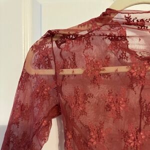FREE PEOPLE LADY LUX LAYERING TOP IN BURGUNDY